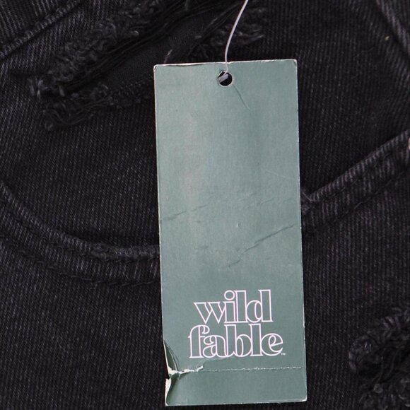 NWT Wild Fable Women's High-Rise Wide Leg Bermuda Jean Shorts 16 Black - Picture 4 of 8